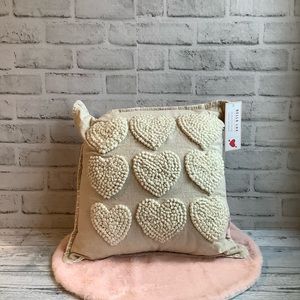 Bella Lux French Knot Heart Embroidered Pillow